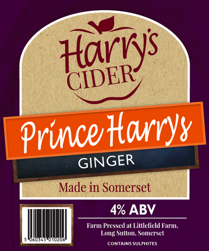 Prince Harry's Ginger Cider 20 Litre BIB 4% ABV